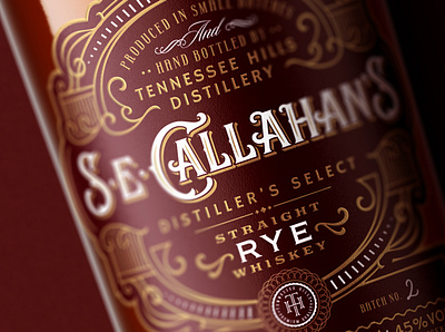 S.E.Callahan's / Rye bottle design label lettering packaging spirit tennessee whiskey