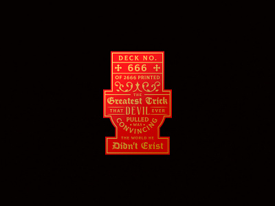 Devil's in the Details / Seal design devil playing cards sayings seal typography