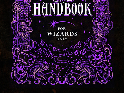 Wizards of the Coast - Employee Handbook board game book cover design fantasy illustration wizards