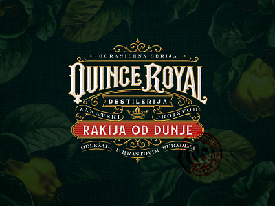Quince Royal branding brandy design distillery logo royal typography vintage whiskey