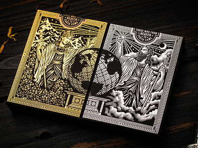The Great Creator / Gold and Silver Edition ancient design drawing graphic design illustration packaging playing crads