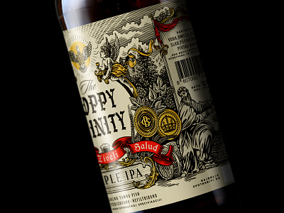 Hoppy Trinity art beer bottle craft design drawing graphic illustration label packaging