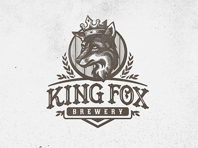 King Fox Brewery beer brewery brewing fox king logo old vintage