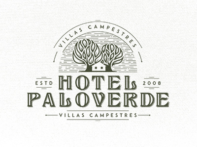 Hotel Paloverde hotel house logo old tree