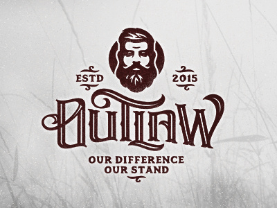 Outlaw beard face logo old outlaw typography vintage