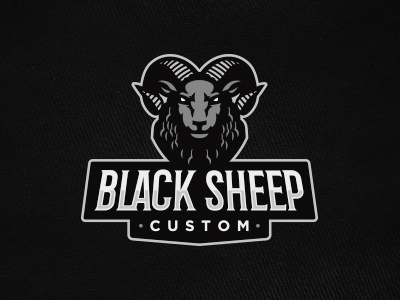 Black Sheep Custom black horns logo sheep sport