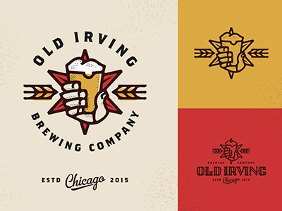 Old Irving beer brewery brewing hand logo star