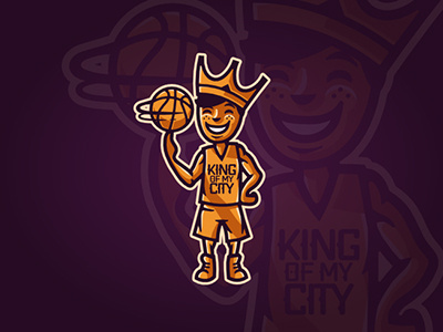 King of my City basketball boy crown funny illustration king sport