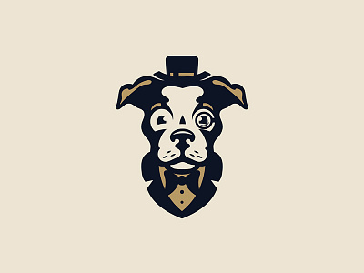 Dog animal dog hat illustration smart suit