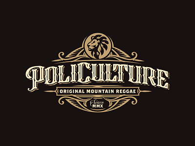 Policulture Logo 1 lettering lion reggae typography