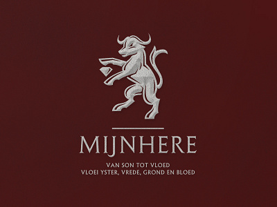 Mijnhere buffalo diamond fiction heraldic heritage logo