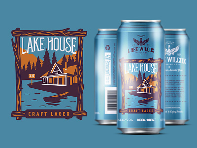 Lake House beer brewing can craft label