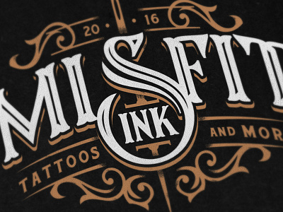Misfit Ink lettering logo tattoo typography