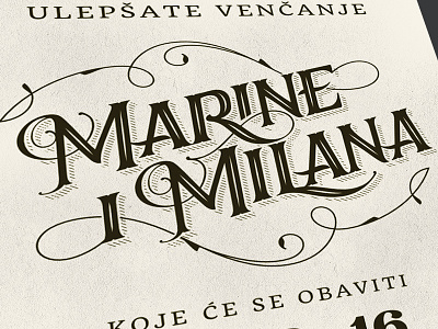 M&M Wedding Invitation invitation lettering typography vintage wedding