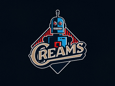 Creams #2 illustration lettering retro robot typography vintage