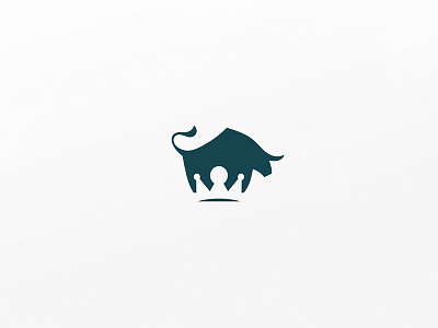 BullCrown bull clever crown logo minimal negative simple