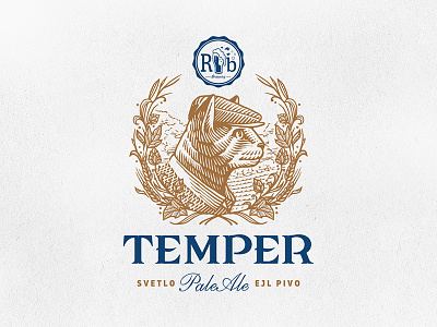 Temper / RazBeerbriga beer brewery brewing cat illustration label