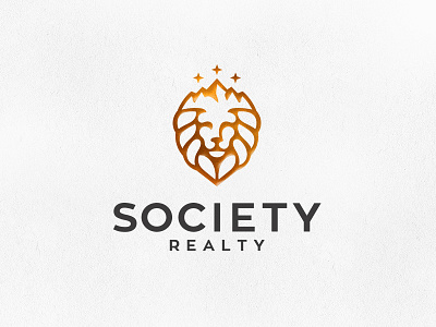 Society Logo lion logo mountain real estate