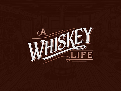 A Whiskey Life / Logo distillery lettering typography vintage whiskey