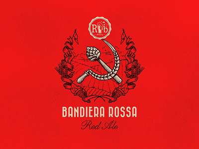 Bandiera Rossa / RazBeerbriga beer brewery brewing craft illustration revolution