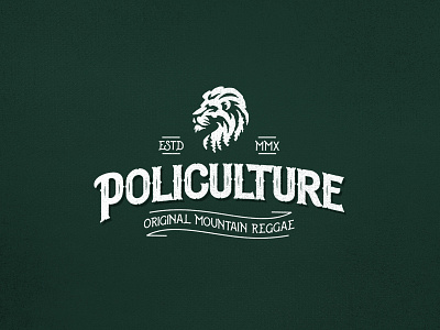 Policulture New Logo band lion music nature reggae typography