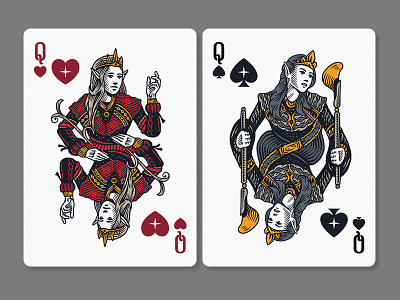 The Planets: Venus / Queens card deck design illustration planets playing cards