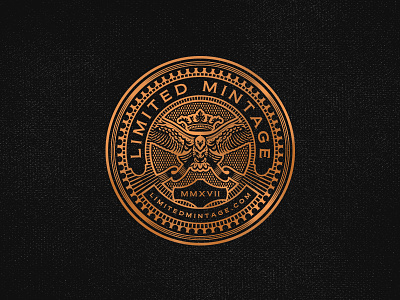Limited Mintage coin crown eagle emblem limited logo vintage