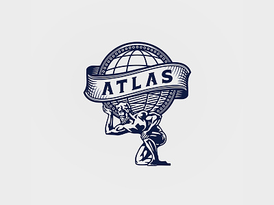 Atlas Logo atlas coin illustration logo vintage