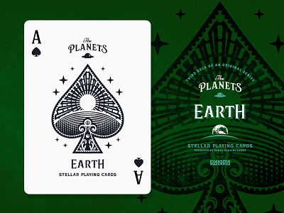 Earth / Ace of Spades ace earth planets playing cards spades