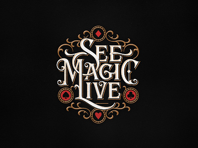 See Magic Live cards lettering logo magic magician typography vintage