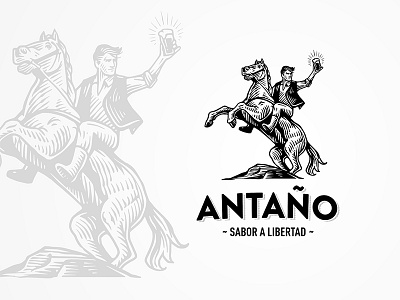 Antaño Logo beer brewery craft horse illustration logo revolution