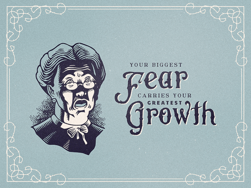 Fear #6 drawing face fear illustration motivation old sayings vintage