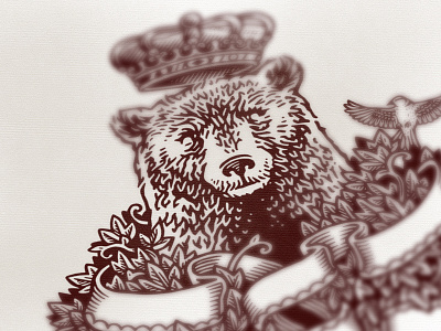 TGO / Bear King bear engraved illustration king nature outdoors playing cards wood