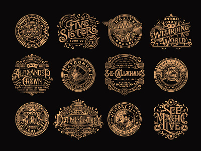 2018 2018 badge collection design emblem illustration logo magic typography victorian vintage