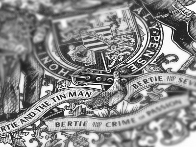 Bertie / Cover Detail II book cover coat of arms engraved hatching illustration pheasant royal vintage