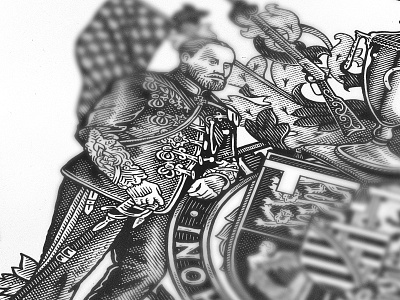 Bertie / Cover Detail III coat of arms crosshatching design detailed embrosing illustration royal