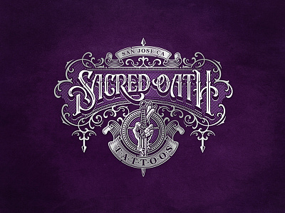 Sacred Oath / Logo design illustration lettering logo tattoo typography