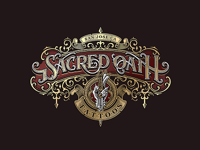 Sacred Oath / unused proposal design handlettering illustration lettering logo tattoo typography