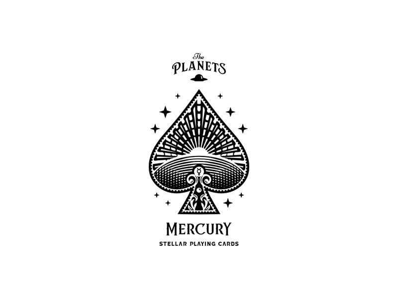 The Planets / Aces ace of spade cards illustration playing cards