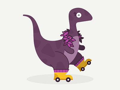 Carmen dinosaur ilustration skating