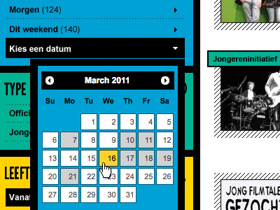 Pick your date calendar datepicker grunge ui