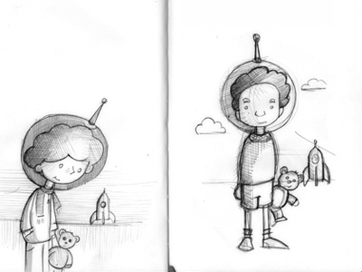 Rocket Boy doodle sketch