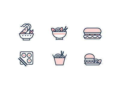 Food Icons hamburger icons sandwich shrimp sushi