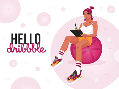 Debut shot debut debut shot debutshot design designed drawing dribbble first firstshot fitball flat girl hello hello dribbble hellodribbble illustration illustrator shot vector woman