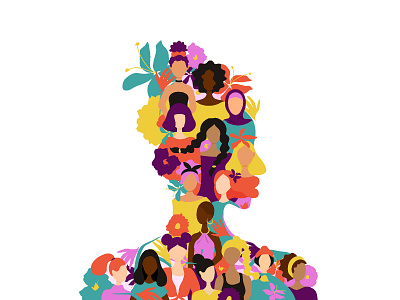 Women african character design diversity empowerment female feminism figure flat flower girl illustration power rights silhouette struggle vector woman women womensday