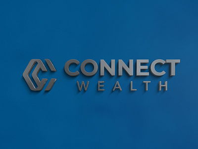 3D Logo Mockup Connect Wealth Signage