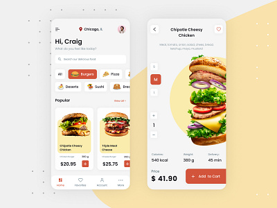 iOS Food app | Search & product page