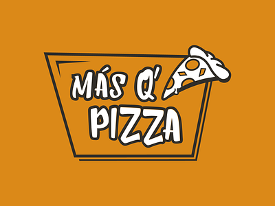 Más q' pizza logo design graphic design logo mark symbol orange pizza