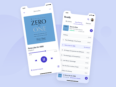 Audiobook audio audiobook book chapters gtamerica iphone list listening mobileapp orderedlist product productdesign purple ui ux