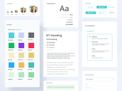 UI style guide colors concept guideline media style guide technology typogaphy ux